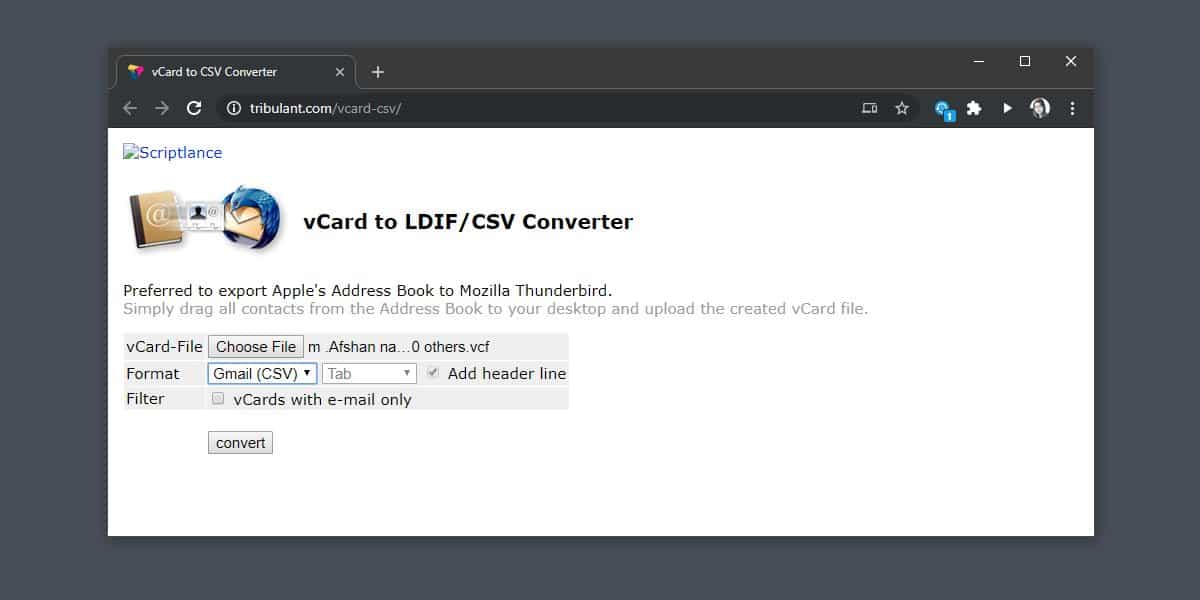 convert vcf to csv file